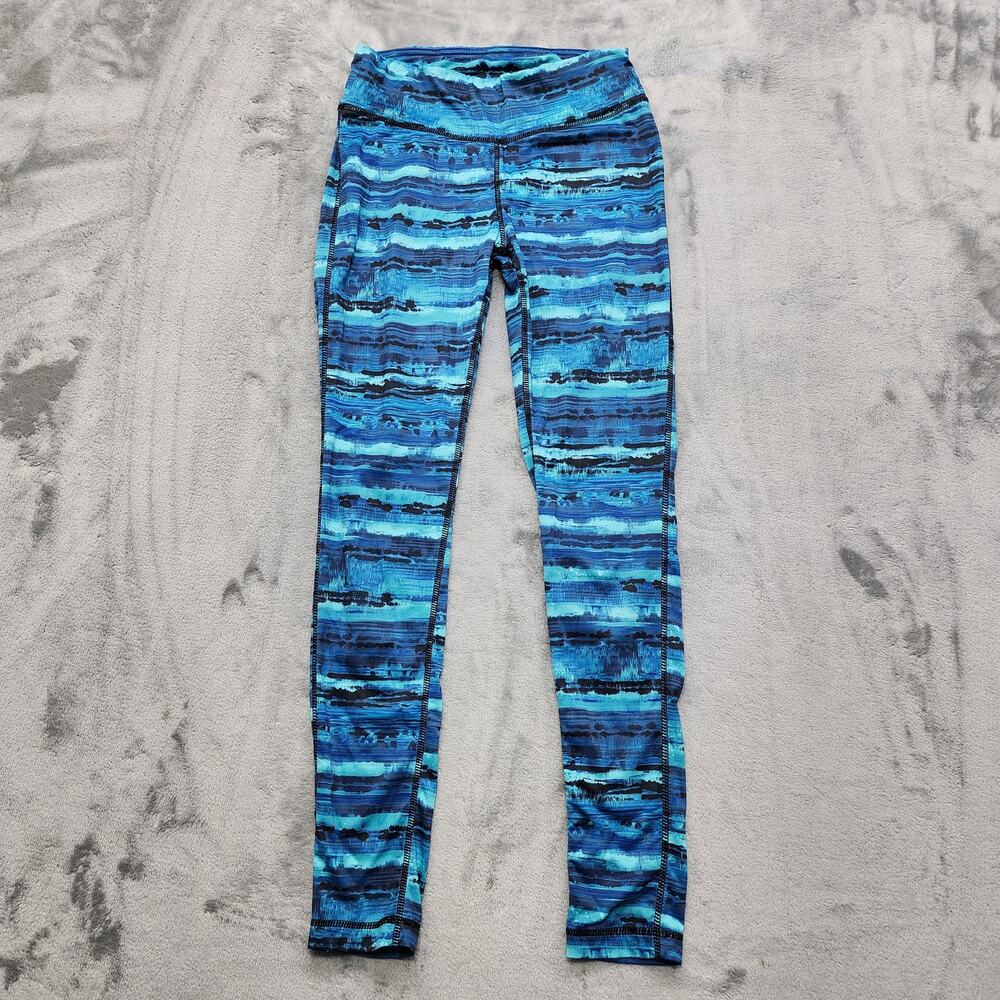 Everlast Leggings‎ Womens S Blue Multicolor Stripes Ankle Pull On Workout Yoga